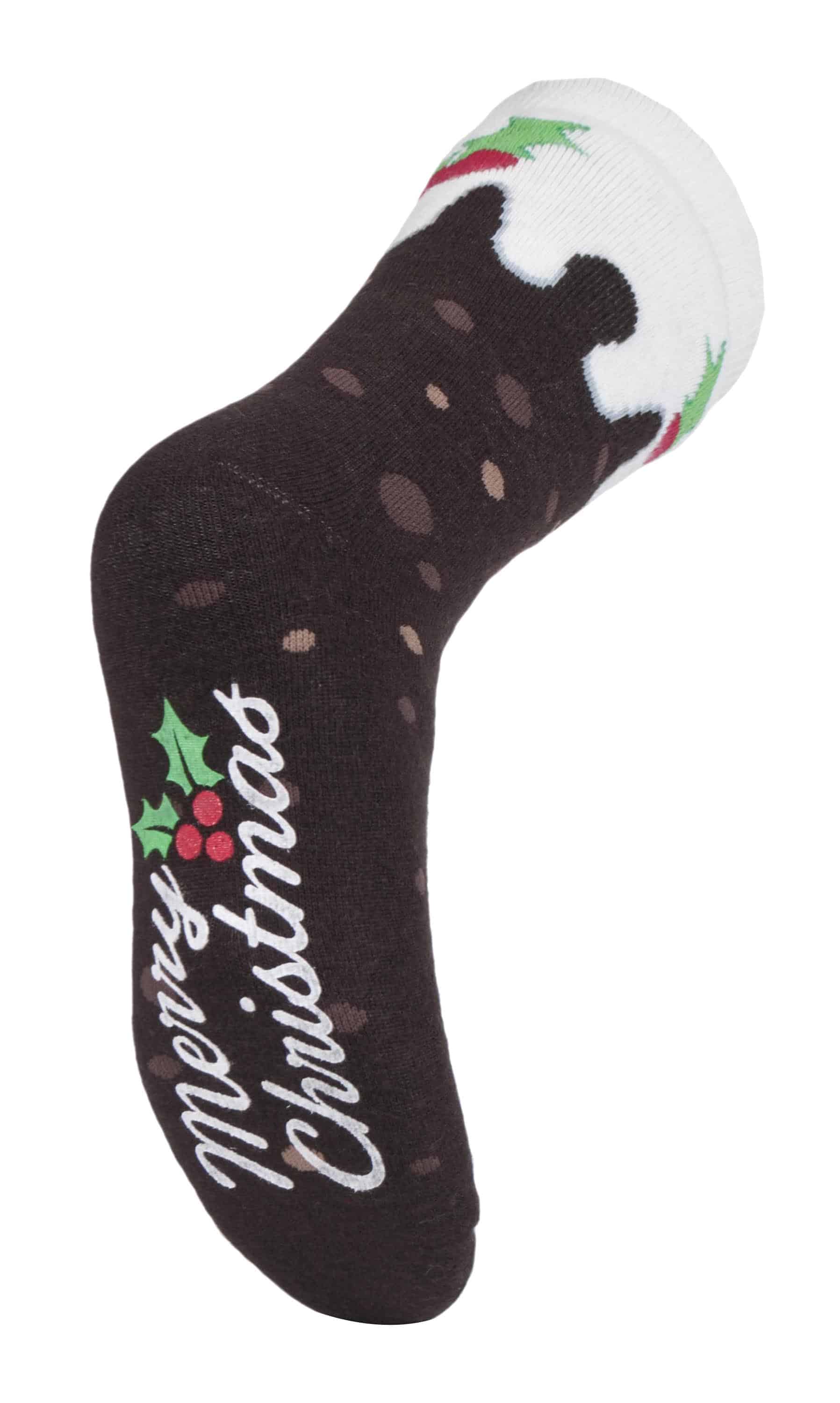 Mens Soul Warming Thick Winter Nordic Patterned Non Slip Thermal Slipper Socks with Grippers Heat Holders