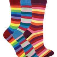 Ladies Striped Cotton Socks - Colourful