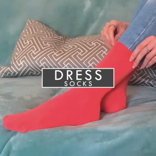 ladies dress socks - sock snob - coral pink