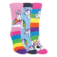3 Pack Ladies Unicorn Rainbow Socks
